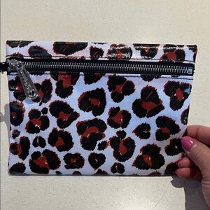 Brighton Red and Black Leopard Print Cosmetic Pouch